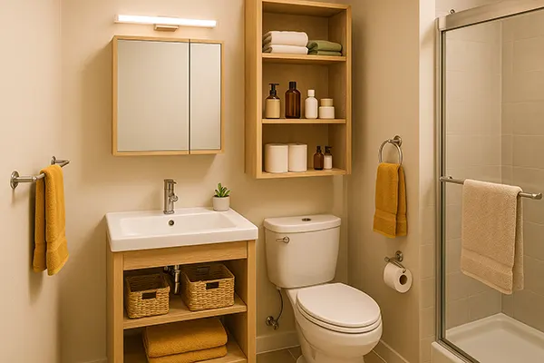 étagères salle bain